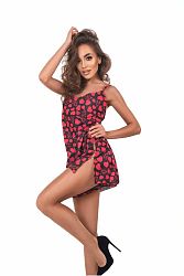 Červeno-čierny sexi set top + šortky Morgan