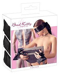 Bad Kitty - Satin Bandage Set (Black) - 5 pieces