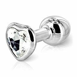 DIOGOL - ANNI BUTT PLUG HEART SILVER 3MM