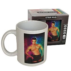 Strip - hrnček s vyzliekajúcim sa mužom