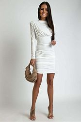 Biele nariasené mini šaty Nessa