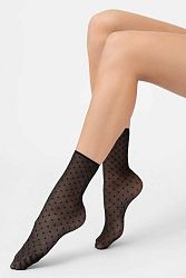 Čierne vzorované silonkové ponožky Sofia