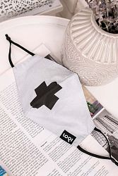 Čierno-biele ochranné rúško Kazimir Malevich Black Cross Mask