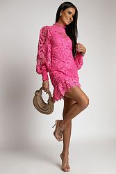 Ružové vyšívané šaty Layla