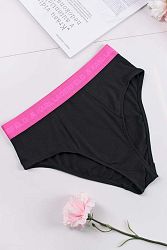 Ružovo-čierne nohavičky s vysokým pásom Logo High Rise Rib Culottes