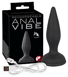 Anal Vibe - nabíjateľný análny vibrátor s prísavkou (čierny)