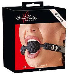 Bad Kitty - silikónová gulička do úst (čierna)