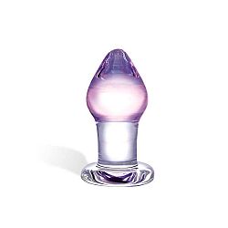 GLAS Amethyst Rain - sklenené análne dildo (transparentná fialová)