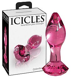 Icicles - conical glass anale dildo (pink)