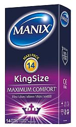 Manix King Size - vanilkové kondómy, veľkých rozmerov (14ks)