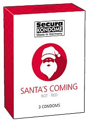 Secura Santa Coming - jahodové kondómy (3ks)