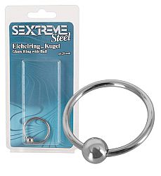 Sextreme - oceľový krúžok na žaluď s guličkou (2,8 cm)