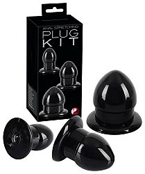Stretching Plug Kit - súprava análnych díld - 3ks (čierne)