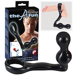 the fun - análny kolík s krúžkom na penis (čierny)