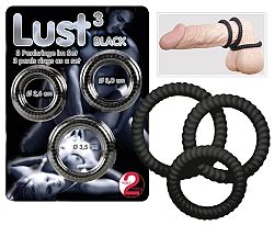 You2Toys Lust Black 3 - krúžky na penis čierne