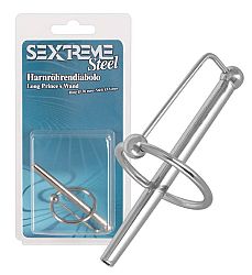 You2Toys Sextreme Steel - kovový krúžok na žaluď s kolíkom na močovú trubicu